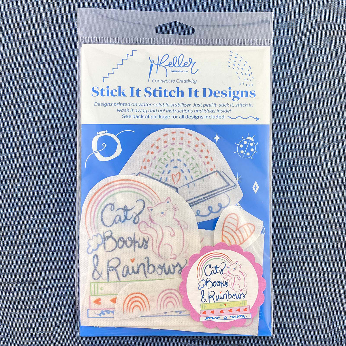 Stick and Stitch Water Soluble Stabillizer DIY Embroidery patterns for crafters kit.