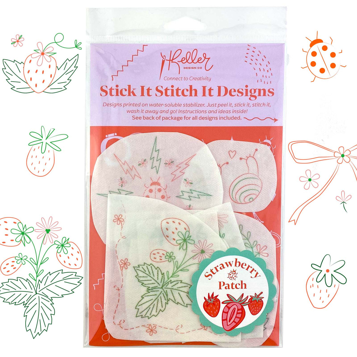 Stick it Stitch It Strawberry Patch Embroidery Kit