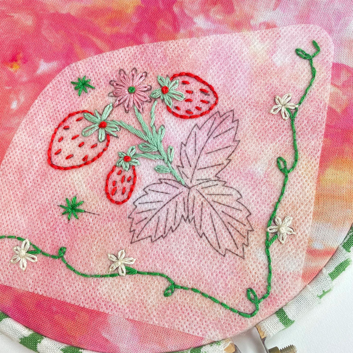 Stick it Stitch It Strawberry Patch Embroidery Kit 